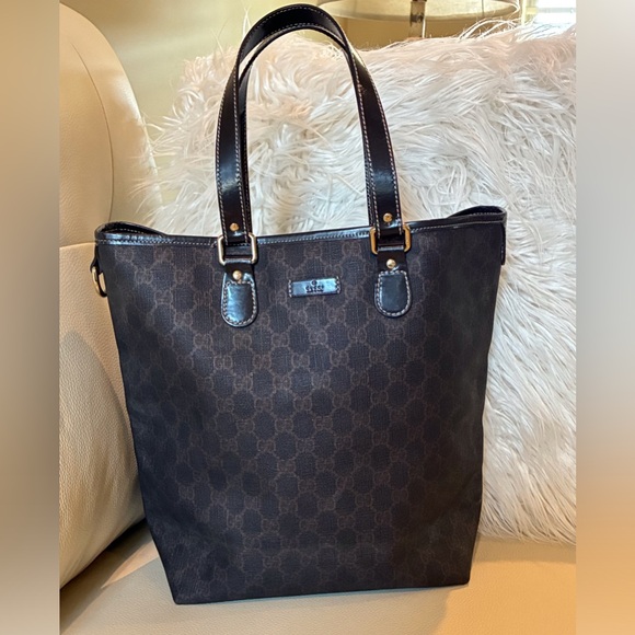 Gucci GG Supreme Coated Canvas/Leather Tote - Picture 2 of 13